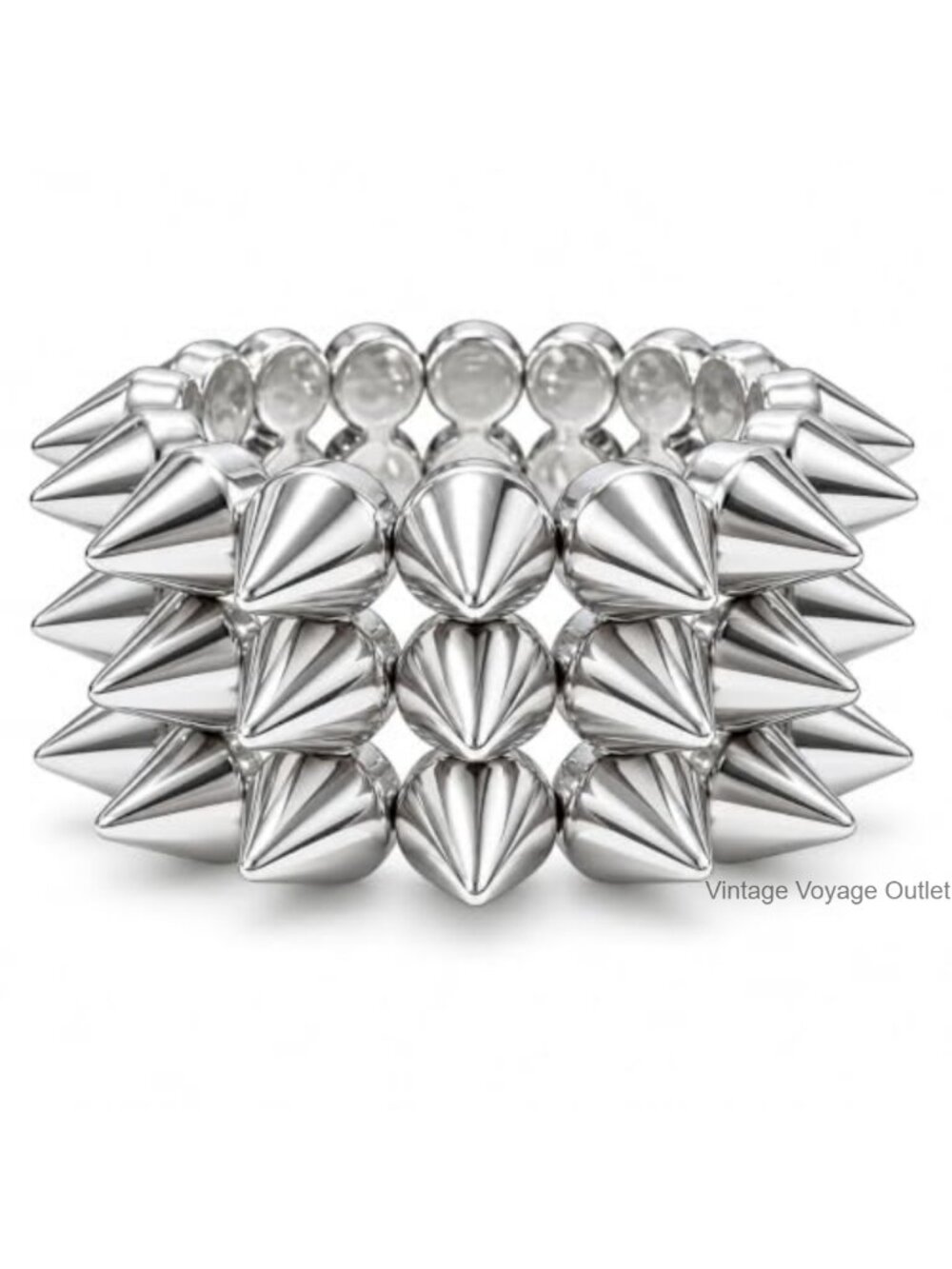 Studded Spike Bracelet Chunky Punk Cuff for Women Goth Halloween